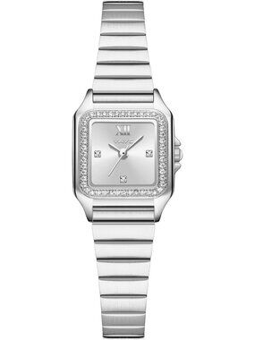 Women's Silver Diamond with Rectangular Case Minimalist Dial Wrist Wrist Watch